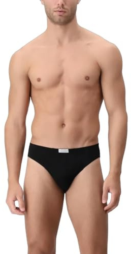 CAGI 3 Slip Mini Hombre 1244 de puro algodón Negro Medium