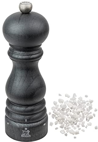 PEUGEOT - Salzmühle Paris 18 cm - 6 voreingestellte Mahlgrade - Aus PEFC-zertifiziertem Holz, uSelect Technologie (Mahlgrad selbst einstellen), Graphite