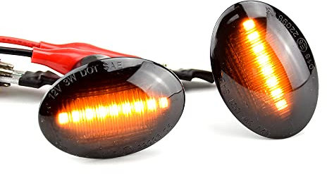 MKptopia 2pcs luci LED segnale di rotazione indicatori specchio laterale sinistro + destro con funzione dinamica compatibile con Fi-at 500/595/695, 500C/312, compatibile con A-barth