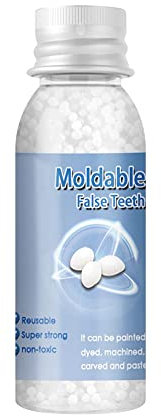 35g Temporäres Zahnreparaturset, Zahnersatz Thermokleber Montageperlen, Kunststoff Thermal Passende Perle künstliche Zähne Klebstoff Kleber Falsche Zähne Feste Kleber