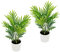 Flair Flower Kunstbaum Phoenix Palme Tropische Kunstpflanze Mini Kleine Palme Areca Design künstliche Pflanze mit Kunststoff-Topf Grünpflanze Arekapalme Kunstpalme, Wohnzimmer Hotel, 35 cm, 021111GN