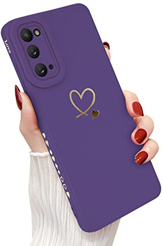 Newseego Handyhülle Kompatibel mit Samsung Galaxy S20 5G Hülle für Frauen Mädchen, Gold Herz Muster Weich Flüssigsilikon S20 Hülle Niedlich Herz Rand Kamera Schutzhülle für Samsung Galaxy S20-Lila
