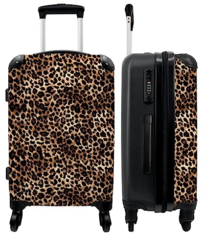 NoBoringSuitcases.com® Handgepäck, Hartschalenkoffer mit TSA Schloss, Trolley, Reisekoffer, Carry on, Rollkoffer, Klein oder Mittelgroß Braun