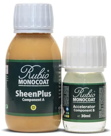 Rubio Monocoat Holzlack Satin 130 Milliliter, 0% VOC, langlebiger Glanzverstrker fr Holzoberflchen mit l Plus 2C
