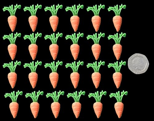 20 x Edible 3D Carrots Vegetables icing toppers, cake cupcakes decorations