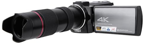 Videocamera Digitale HDR AE8 DV 4K HD WiFi Videocamera Digitale Touch Screen IPS da 3,0 Pollici Videocamera con Zoom Intelligente 16X con Supporto per Teleobiettivo Visione