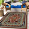 WBDYMX Teppich Kurzflor 180X290Cm Traditioneller Gemusterter Küchenzeile Einfache Reinigung rutschfeste Matte Rot