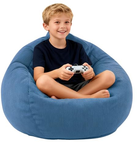 LPMOERA Bean Bag Chair Memory Foam Bean Bag Chairs for Kids/Teens with Filling Round Kids Bean Bag Chair for Living Room Bedroom College Dorm Reading Chair