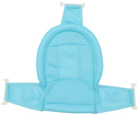 Badewannensitz Stütznetz für Babys, Polyester Badewannen Netz Blau | Hände Frei Beim Baden, Einfach Anzubringen und Abzunehmen, Stützt Kopf und Nacken, mit Knopf Zufällige Farbe