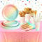 Vajilla de Fiesta, 161pcs de Vajilla para Fiestas, Platos Vasos Servilletas Cubiertos Fiesta Cumpleaños Bodas Baby Shower Aniversarios,Suministros de Fiesta(20 Invitados)