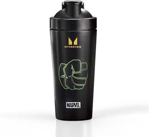 Myprotein Eiweiß Shaker 750ml - Hulk - Edelstahl, mit gemischter Kugel - Fitness-Shaker, ergonomisch & nachhaltig, klümpchenfreie Shakes, leicht & robust, ideal für Proteinpulver & Sportgetränke