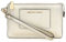 Michael Kors Small Gusset Pocket Silver Leather Zip Top Wristlet - Pale Gold
