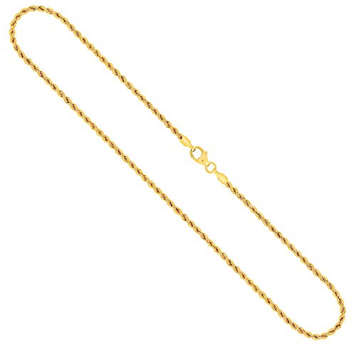 EDELIND Goldkette Damen 333 Echtgold - Kordelkette 2.1 mm 8k – Halskette für Damen & Herren mit Schmuckbox