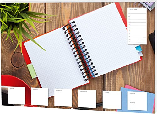 RNKVERLAG 46650 - Notiz-Schreibtischunterlage „Notizbuch“, 60 x 42 cm, mit großem Notizfeld, 1 Stück