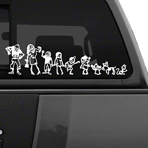 CrisPhy Pegatina Familia Zombie - Puerta, Coche, Libros etc.