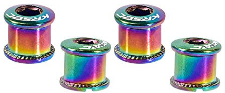 LTronics Lot de 4 vis à double manivelle en aluminium pour vélo - Titane - Irisé