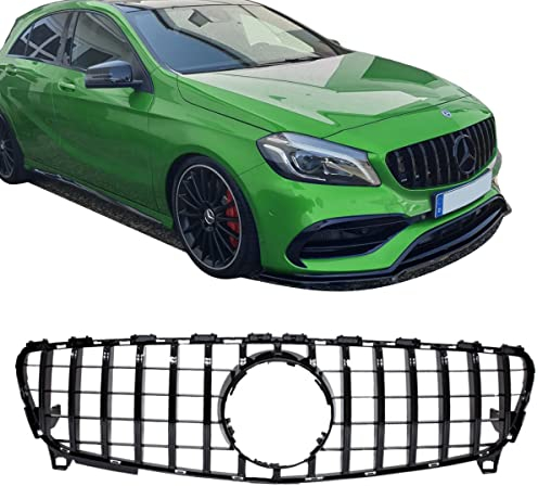 DM Autoteile 2715 Facelift Kühlergrill Komplett Schwarz kompatibel für Mercedes A-Klasse W176 Mopf 2015-2019 auf Sport -Panamericana GT