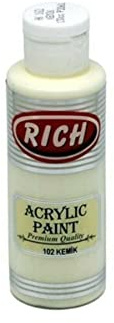 Rich Master Acrylfarbe 120 cc – Warmweiß, Hochwertige Wasserbasierte Acrylfarbe, Hohe Deckkraft, Halbmatte Oberfläche, Ideal für Künstler, DIY-Projekte und Dekorationen