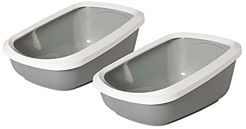 2er Sparpack Katzentoilette Katzenklo mit Rand ASEO Jumbo