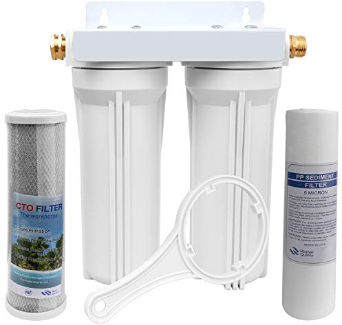 OKBA External RV Dual Water Filter System for RVs Camper Boats Marine