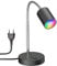 ledscom.de Tischleuchte WAIKA mit Schwanenhals und Schalter schwarz matt, inkl. Smart Home RGBW GU10 LED Lampe, 5,41W, 473lm