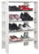 RICOO Schuhregal schmal und hoch 88x55x32cm Standregal Pressholz Eiche Weiß WM040-EP, Schuhständer mit 4 Ebenen, Schuhschrank offen, Schuhablagen Flur Shoe Rack, Schuhablage klein, Schuhregale
