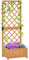 Outsunny Fioriera con Grigliato da Esterno o Giardino, Vaso per Piante Rampicanti in Legno 60x40x160cm