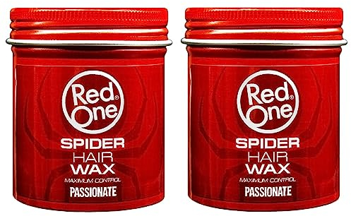 Redone SPIDER Hair Wax Red (2x 100ml) | Faser wachs | Haarwachs Starker und flexibler Halt | mit Vitaminen und Mineralstoffen angereichert | Styling Paste (PASSIONATE)