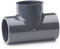 Baumaxxe PVC-U T-Stück 90° I 40mm I 1 1/4 Zoll I Klebemuffe I PVC-Rohrmuffe mit 2-Anschlüssen I Rohr-Verbindungsstück PVC-Fitting I bm066