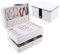 Beowanzk Schmuckaufbewahrung für Mädchen und Damen, Schmuckkästchen Reise, Schmuck Organizers, Schmuckkasten, Jewelry Box Aufbewahrung Ohrringe, Armreifen, Ohrstecker, 3-Lagige(Weiß)