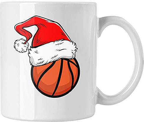 Trendation - Basketball Weihnachten Tasse Geschenk Basketballspieler Geschenkidee (Weiß)