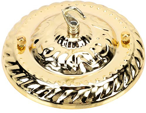 Happyyami Kronleuchter Baldachin Kit Vintage Metall Deckenleuchte Baldachin Decke Grundplatte mit Haken Pflanzenaufhänger Zubehör für Pendelleuchte Kronleuchter Golden