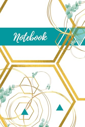 Golden and Geometric Notebook: 6x9 inches-80 pages Geometric Composition Notebook