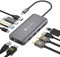 Docking Station USB C, NOVOO 11 in 1 Hub USB C, Triplo Display con 2 HDMI 4K@60 Hz, DP 4K@120Hz, RJ45 Ethernet, 100W PD, Lettore SD/TF e 4 Porte USB Adattatore multiporta per MacBook/Dell/HP/Surface