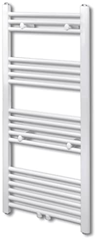 Bad-Heizkörper Gerade Handtuchtrockner für Warmwasser BadHeizkörper Flach Handtuchwärmer Flachheizkörper Handtuchhalter, Weiß 600x1160 mm
