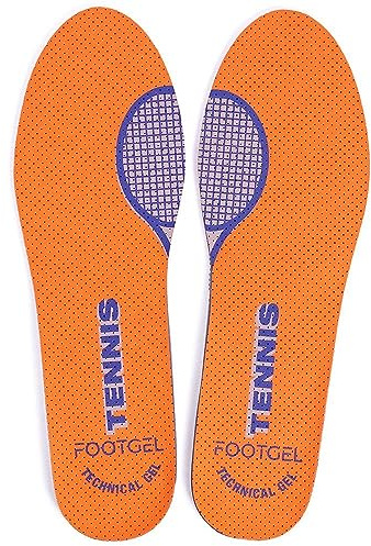 Footgel - Tennis Einlegesohlen | Gel Einlegesohlen Herren/Damen Atmungsaktiv, Komfortabel | Stabilisierend, Beugen Verletzungen vor, Schmerzen in Füßen, Knien und Lendenwirbeln | Größen 43 bis 47