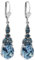 Silber Ohrhänger Jugendstil Kristall Denim Blue Vintage Ohrringe Blau NOBEL SCHMUCK