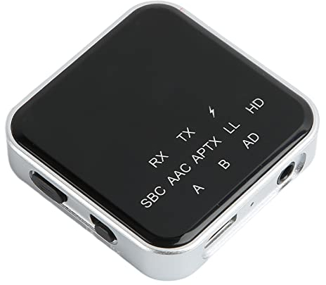 Annadue Bluetooth Audio Adapter, aptX Low Latency Bluetooth Transmitter Empfänger für TV PC Heimstereoanlage, aptX Adaptive & aptX HD & aptX LL, 3,5 Mm AUX Schnittstelle, 10M Distanz