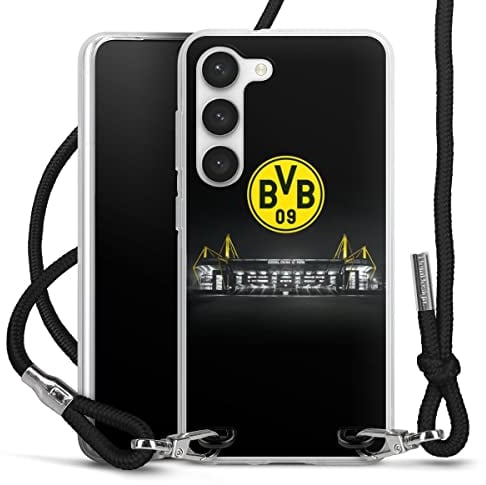 Carry Case kompatibel mit Samsung Galaxy S23 Hülle mit Band Handykette zum Umhängen schwarz BVB Stadion Borussia Dortmund