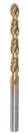 sourcing map Twist Drill Bit 6mm Titanium Coated (HSS-E) M42 High Speed Steel 8% Cobalt Straight Shank for Stainless Steel Aluminum Alloy Metal
