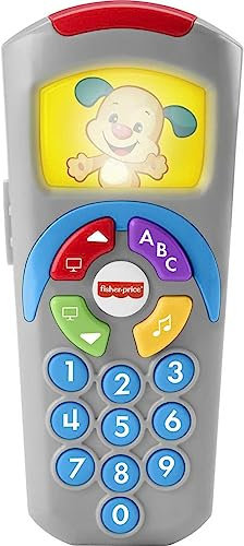 Fisher-Price Jouet d'apprentissage pour bébé - Rire et Apprendre - Télécommande pour Chiot - Télécommande avec Musique et lumières - pour Nourrissons à partir de 6 Mois