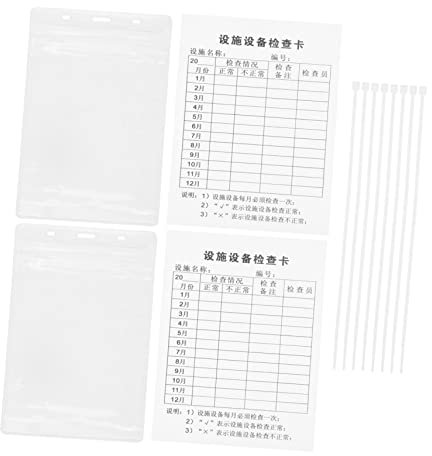 TEHAUX 20 Sets fmcsa annual inspection sticker ladder fire extinguisher equipment check card Equipment Safety Inspection Tags tubular stickers Card checklist
