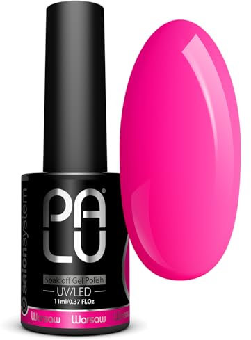 PALU – UV Nagellack LED Hybridlack – Gel Nagellack UV WARSAW – Glatte Oberfläche – Hohe Pigmentierung – hält bis zu 3 Wochen – Professionelle Qualität Nageldesign – 11 g – P12 – Rosa