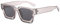 JCTAIFOO Lunettes de soleil rectangulaires vintage pour homme et femme - Rétro - Rectangulaire - Grande monture épaisse, Gris transparent/gris