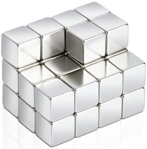 MAGXCENE 30 Stück Magnete Stark 8x8x8mm Mini Magnete Kleine Neodym Magnete Extra Stark, Kleine Magnete Rechteckig Starker Magnet für Kühlschrank Magnettafel Whiteboard Magneten