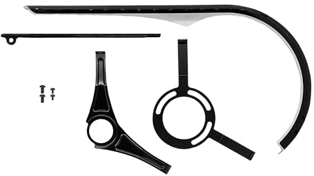P4B | Fahrrad Kettenschutz Set Slim für 48 Zähne | Sehr strapazierfähig und UV beständig | Für 3-Fach Kettenradgarnitur | 215 mm Durchmesser | Für City- und Trekkingrad | In Schwarz/Transparent