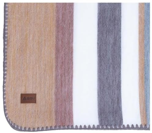 QISU Decke aus Alpakawolle, groß, schön, warm, bunt, 215,9 x 165,1 cm, ultraweich, hypoallergen und atmungsaktiv, nicht juckender oder kratzender Stoff, Pastellgrau (Pastellgraue Felsen und Bäche)