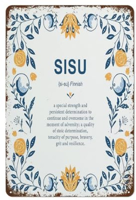 Sisu Definition, lustiges Wanddekor, Vintage-Blechschild aus Metall, für Männer, Höhle, Bar, Pub, Club, Zuhause, Zimmer, Geschenk, Poster, 20,3 x 30,5 cm