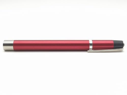 RC Diagnostikleuchte Medizinische Pupillenleuchte,Kontrollleuchte, Penlight aus Aluminium mit Clipschalter (Rot)
