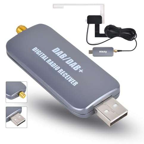 Hikity DAB Antenne für Android Autoradio Car Kit Digital Radio Auto Empfänger Adapter Scheibenantenne Digitalradio DAB USB 2,0 Dongle